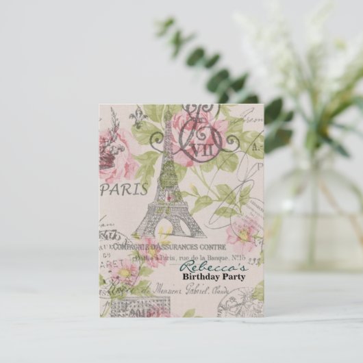 Farele eiffel tower Paris Kaart (Staand voorkant)