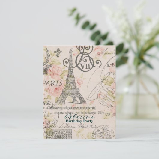 Farele eiffel tower Paris Kaart (Staand voorkant)