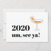 Farewell 2020 Modern Font Cocktail Kaart (Voorkant)