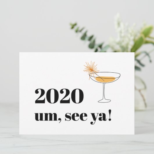 Farewell 2020 Modern Font Cocktail Kaart (Staand voorkant)