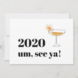 Farewell 2020 Modern Font Cocktail Kaart