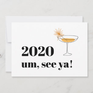 Farewell 2020 Modern Font Cocktail Kaart