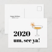 Farewell 2020 Prettige feestdagen Modern Font Cock Briefkaart (Voorkant / Achterkant)