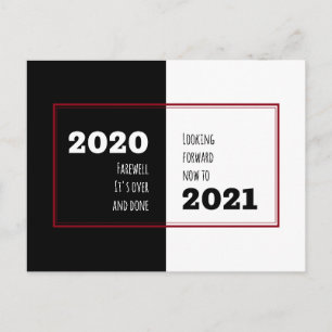 FAREWELL 2020 Vooruitblik 2021 Nieuw jaar Briefkaart