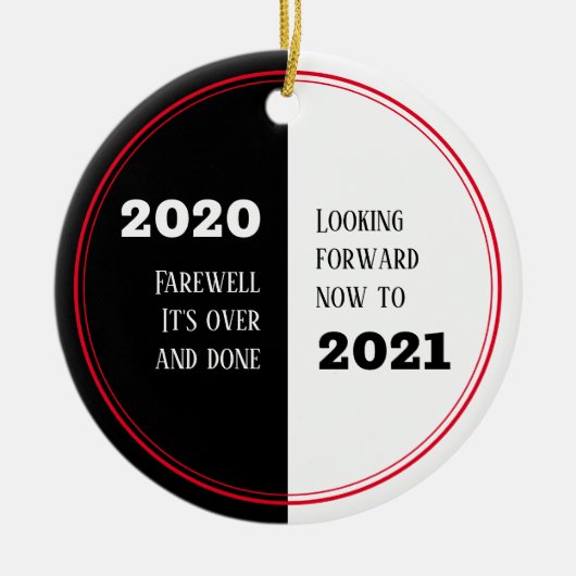 FAREWELL 2020 | Vooruitblik 2021 | Nieuw jaar Keramisch Ornament (Voorkant)