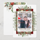 Farewell 2020 Welkom 2021 Vakantiedesfoto Pine Feestdagenkaart (Voorkant / Achterkant)