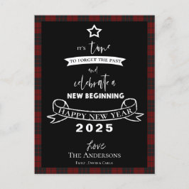 Farewell 2021 Typografie Red Pset White Nieuwjaar Feestdagenkaart