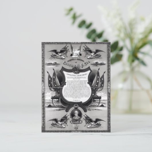 Farewell Adres van Generaal Robert E. Lee Briefkaart (Staand voorkant)