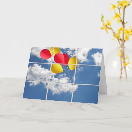 Farewell Balloons Kaart (Gele Bloem)