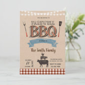 Farewell bbq-uitnodiging kaart (Staand voorkant)