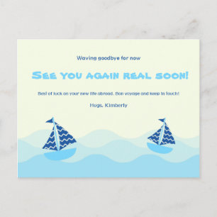 Farewell Boat Waves Briefkaart
