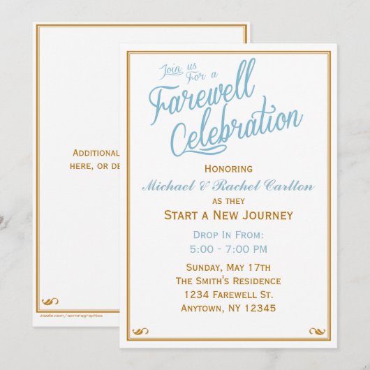 Farewell Celebration Going Away Invitation Kaart (Voorkant / Achterkant)