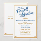 Farewell Celebration Going Away Invitation Navy Kaart (Voorkant / Achterkant)