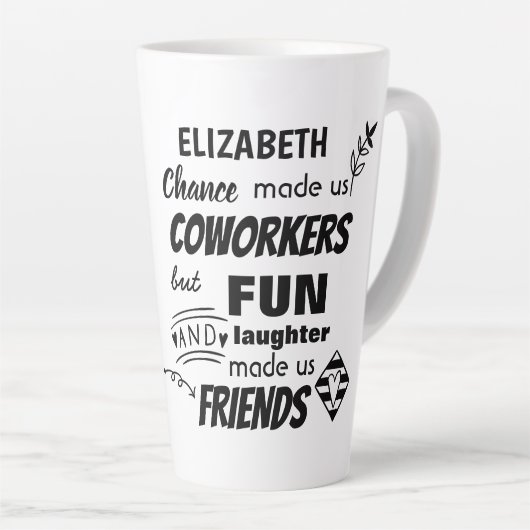 Farewell Cowerker Boss - we zijn Friends Custom Latte Mok (Rechterhoek)