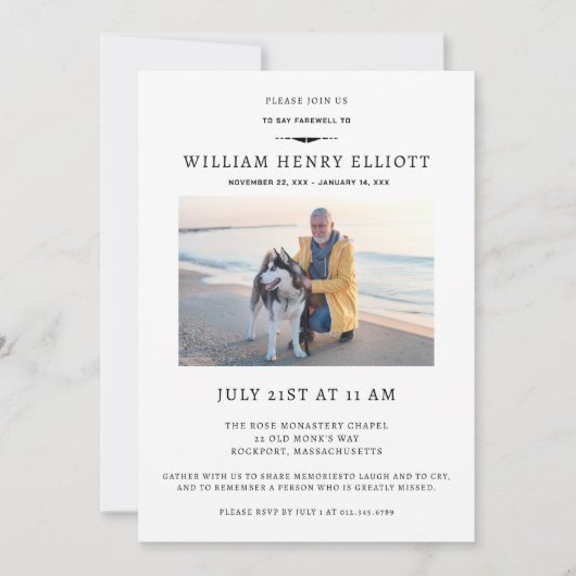 Farewell Funeral Service: viering van Life Photo F Kaart (Voorkant)