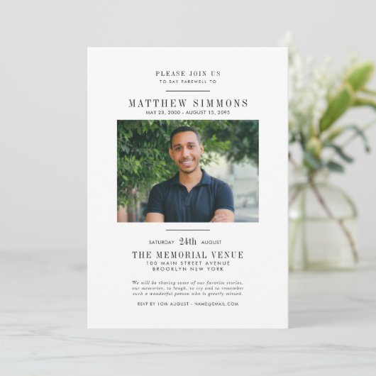 Farewell Funeral Service: viering van Life Photo F Kaart (Staand voorkant)