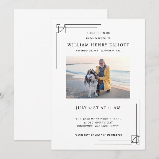 Farewell Funeral Service: viering van Life Photo F Kaart (Voorkant / Achterkant)