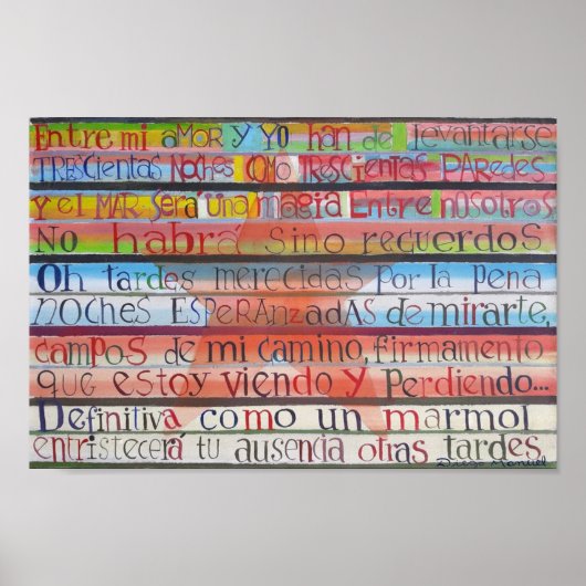 Farewell gedicht door Jorge Luis Borges Poster (Voorkant)