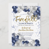 Farewell Goodbye Retirement Blue Silver Gold Kaart (Voorkant)