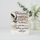 Farewell, ik zal je missen briefkaart (Staand voorkant)