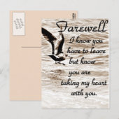Farewell, ik zal je missen briefkaart (Voorkant / Achterkant)
