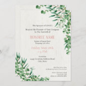 Farewell Invitation Digital Green Kaart (Voorkant / Achterkant)