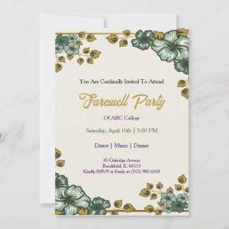 Farewell Invitation Template Goodbye Party Invitat Kaart