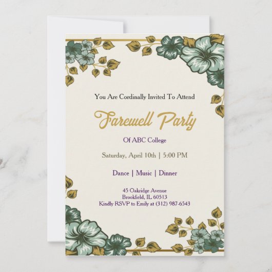 Farewell Invitation Template Goodbye Party Invitat Kaart (Voorkant)