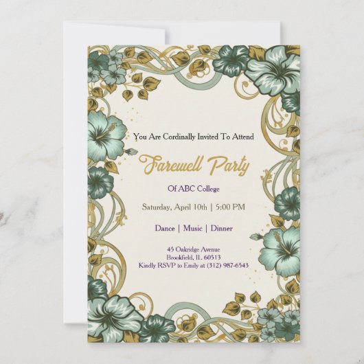 Farewell Invitation Template Kaart (Voorkant)