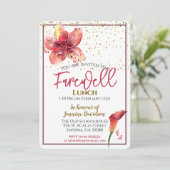 Farewell Lunch Floral Lily Kaart (Staand voorkant)