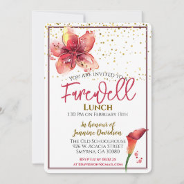 Farewell Lunch Floral Lily Kaart