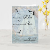 Farewell Nautical Sailing Theme Anchors Aweigh Kaart (Gele Bloem)