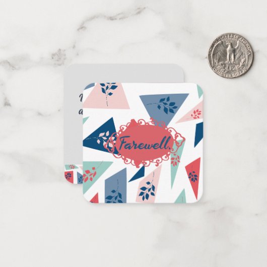 Farewell Note Kaart Notitiekaartje (Voorkant / Achterkant in situ)