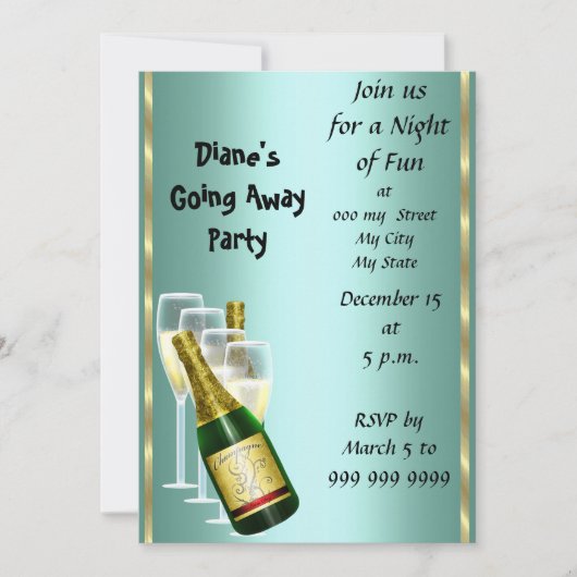 Farewell Party Invitation Card Goede dag Kaart (Voorkant)