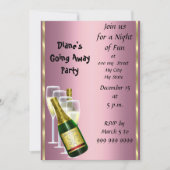 Farewell Party Invitation Card Good Dag Roze Kaart (Voorkant)