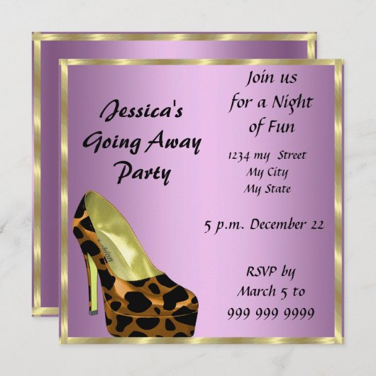 Farewell Party Invitation Kaart afscheid (Voorkant / Achterkant)