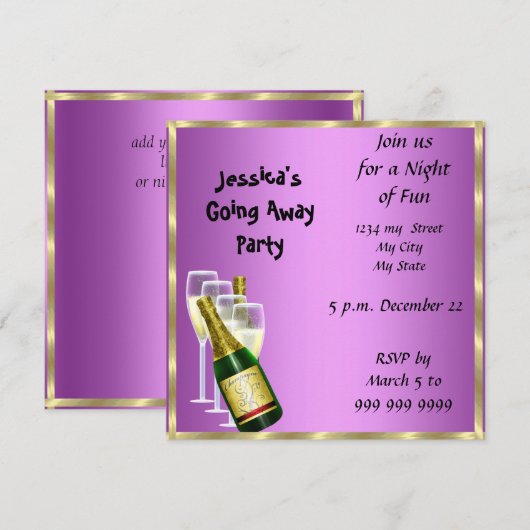 Farewell Party Invitation Kaart afscheid (Voorkant / Achterkant)