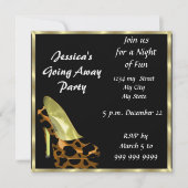 Farewell Party Invitation Kaart afscheid zwart (Voorkant)