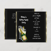 Farewell Party Invitation Kaart Good Dag Black (Voorkant / Achterkant)