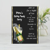 Farewell Party Invitation Kaart Good Dag Black (Staand voorkant)