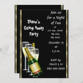 Farewell Party Invitation Kaart Good Dag Black (Voorkant / Achterkant)