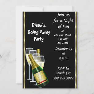Farewell Party Invitation Kaart Good Dag Black
