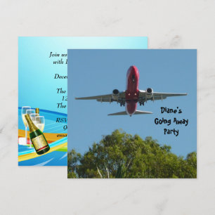 Farewell Party Invitation Plane Good Dag Kaart
