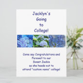 Farewell Party Invitations Blue Hydrangeas Kaart (Staand voorkant)
