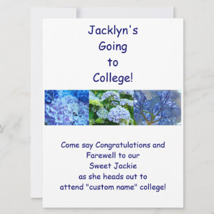 Farewell Party Invitations Blue Hydrangeas Kaart
