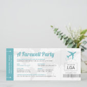 Farewell Party Travel Theme Boarding Pass Invite Kaart (Staand voorkant)