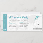 Farewell Party Travel Theme Boarding Pass Invite Kaart (Voorkant)