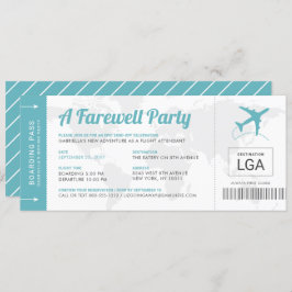 Farewell Party Travel Theme Boarding Pass Invite Kaart