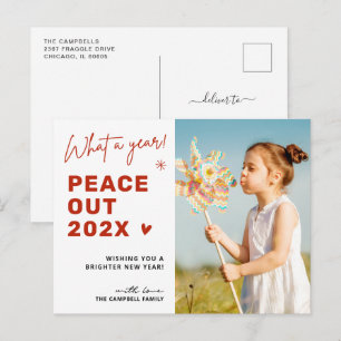 Farewell Peace Out 2024 Kerstfoto Feestdagenkaart