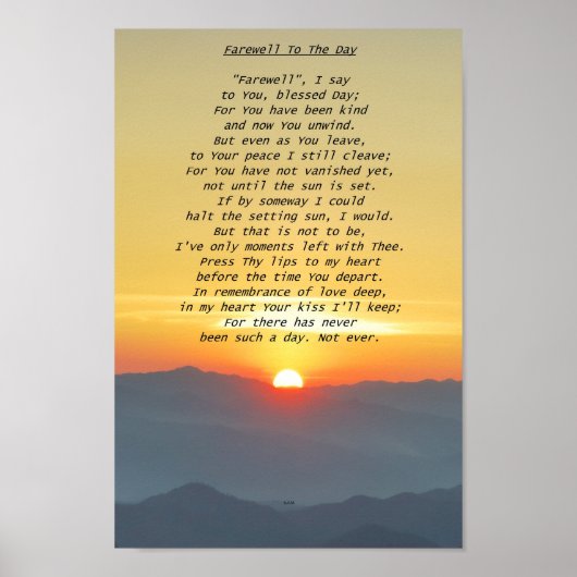 Farewell To The Day Poster (Voorkant)